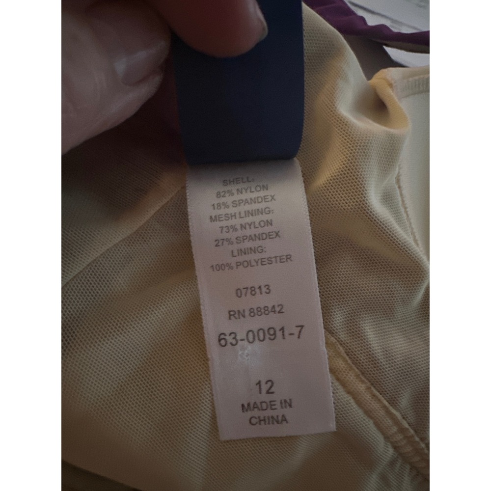 Swimsuits For All Purple Ruche Tummy Control Swim Bathing Suit One Piece 12  NWT - Picture 4 of 6